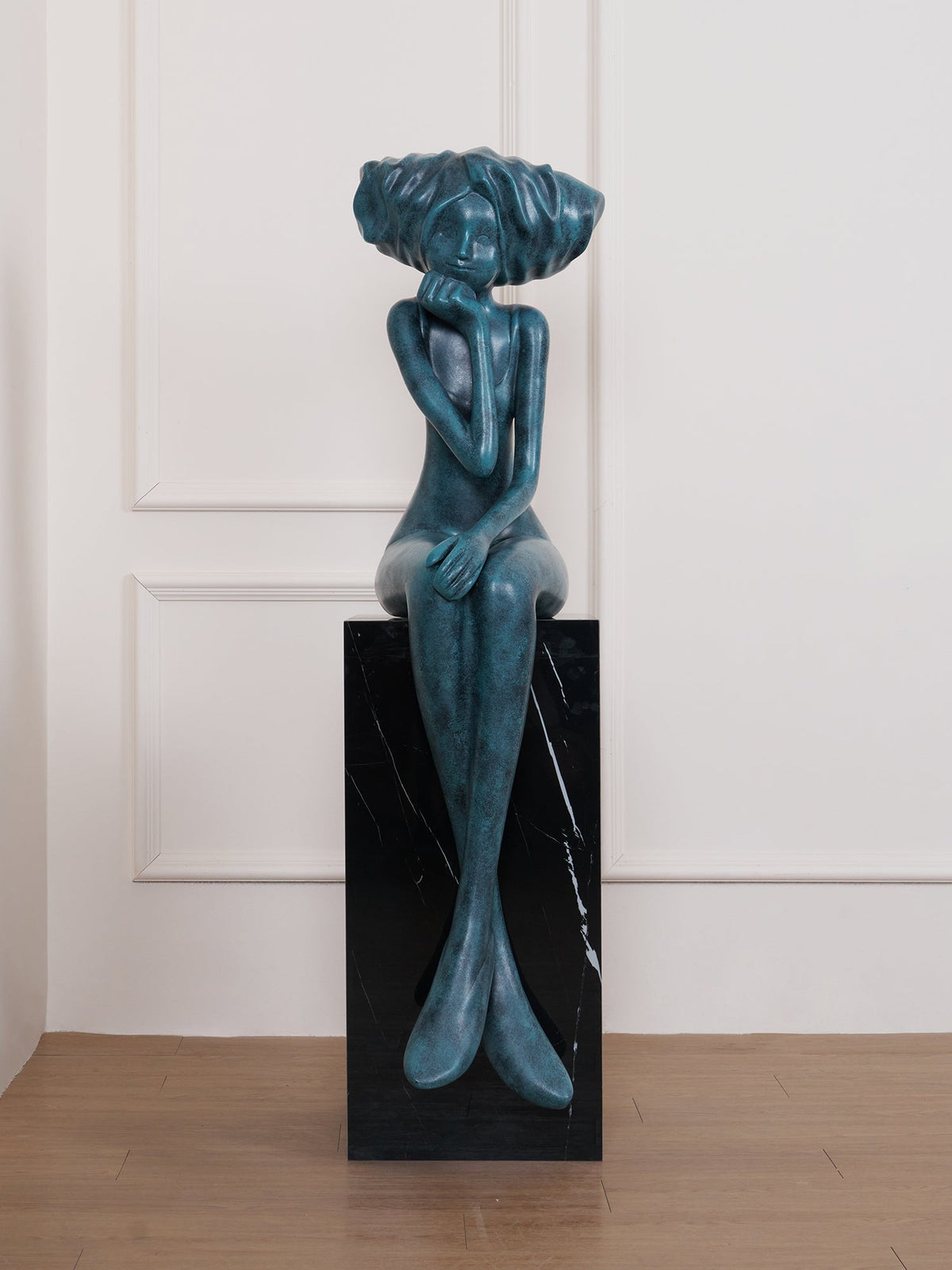 Girl Meditate Sculpture Floor Lamp