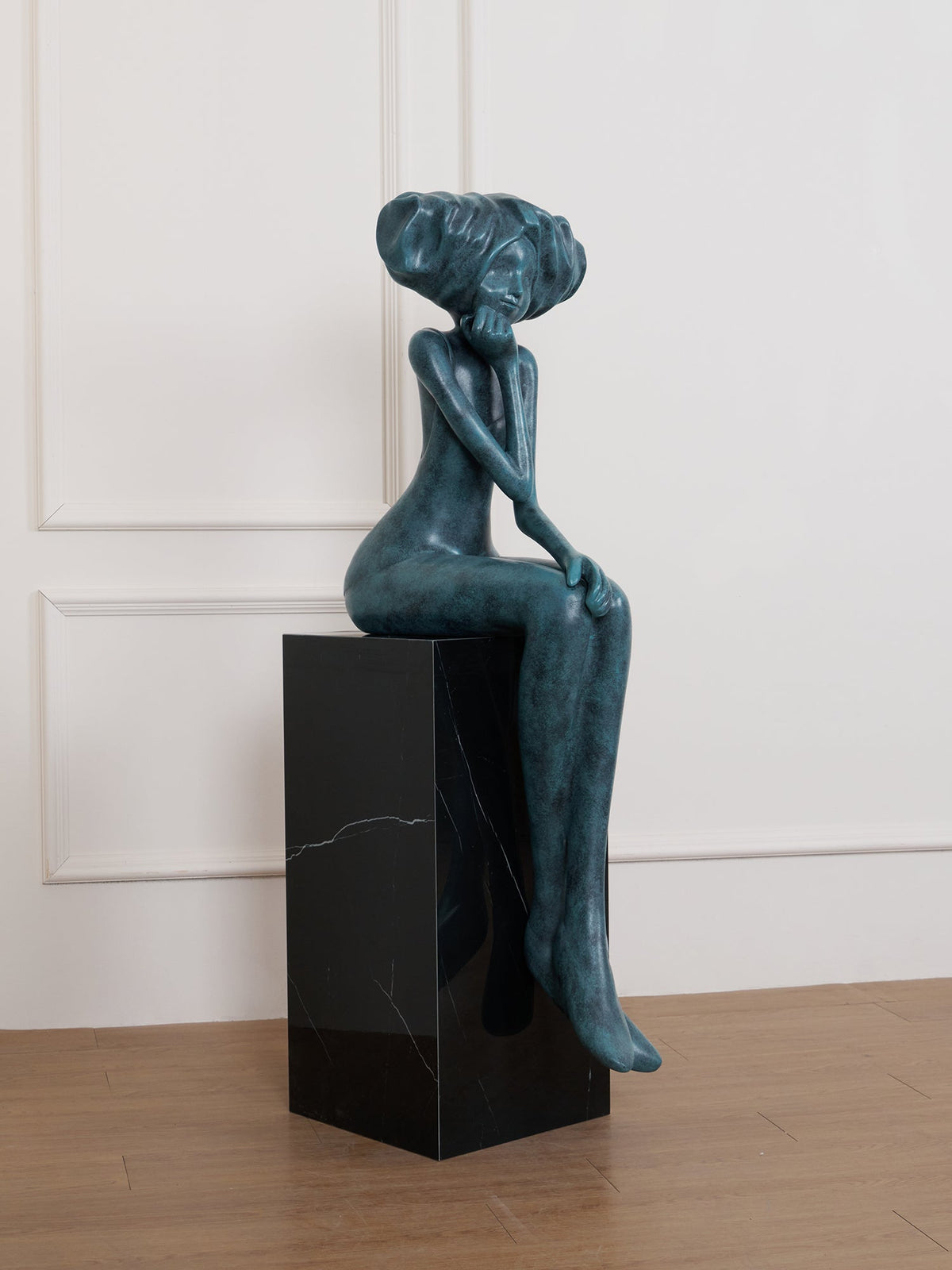 Girl Meditate Sculpture Floor Lamp