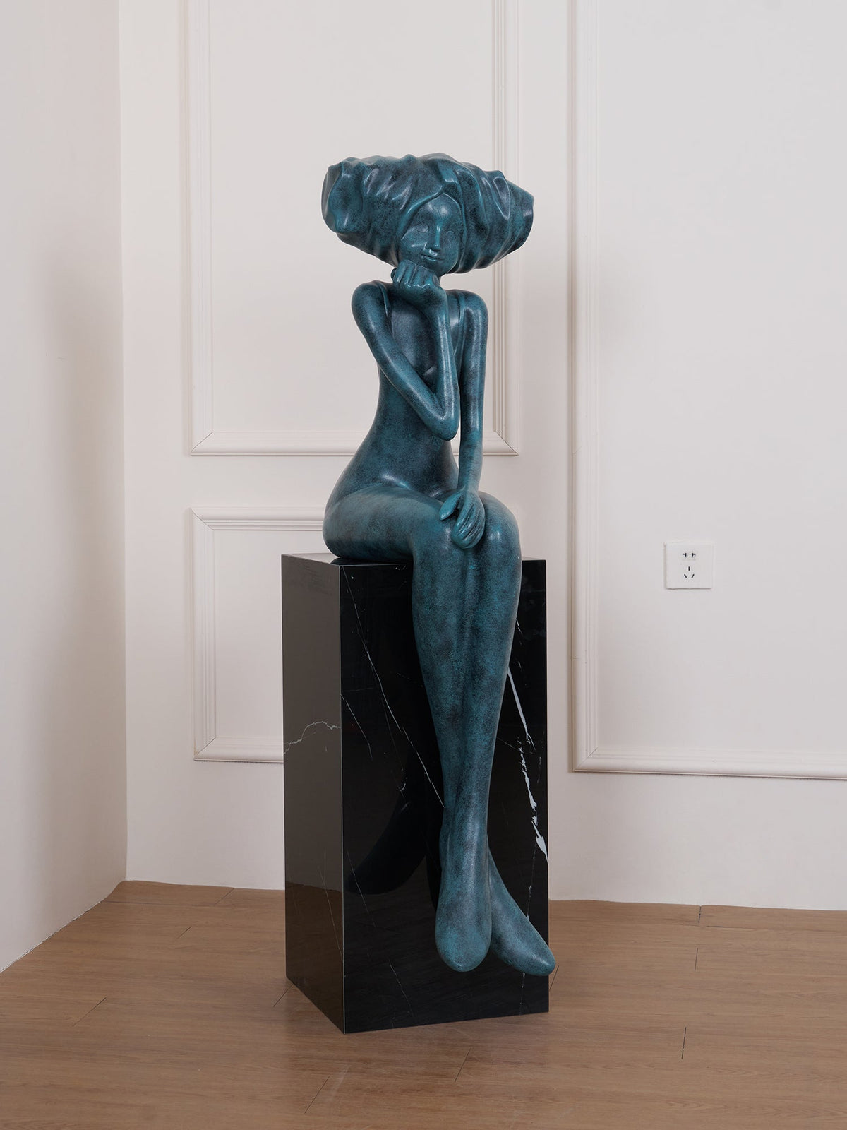 Girl Meditate Sculpture Floor Lamp