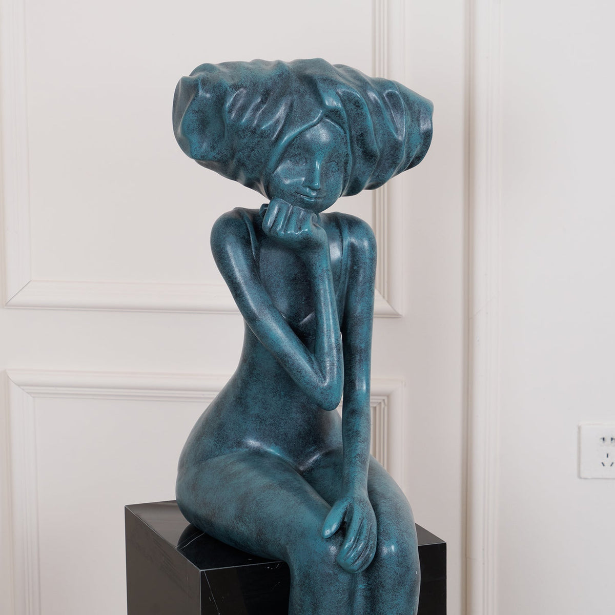 Girl Meditate Sculpture Floor Lamp