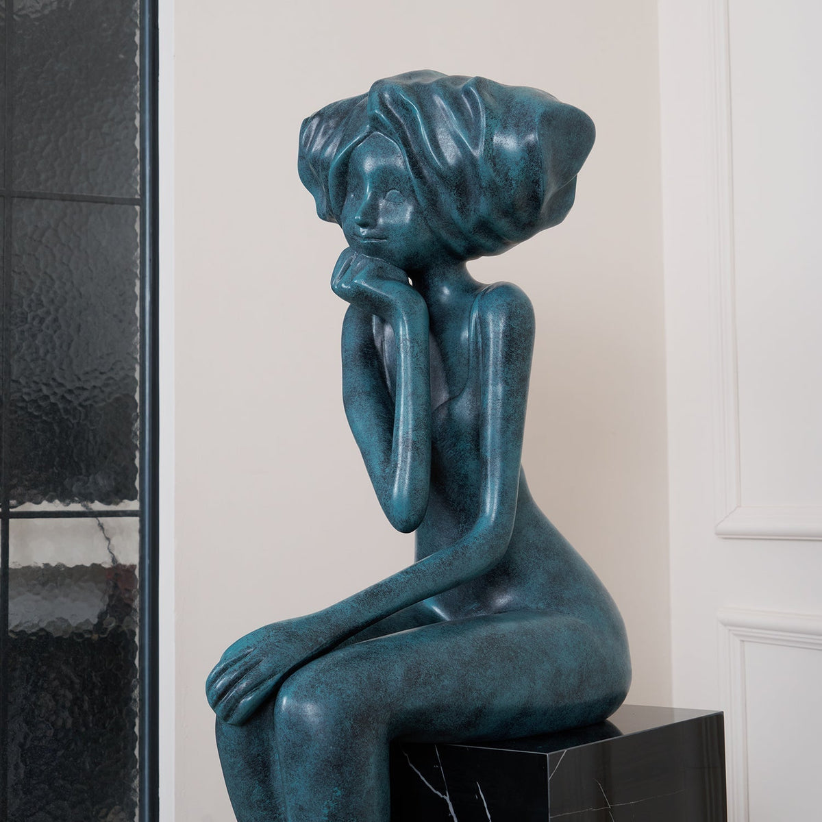 Girl Meditate Sculpture Floor Lamp