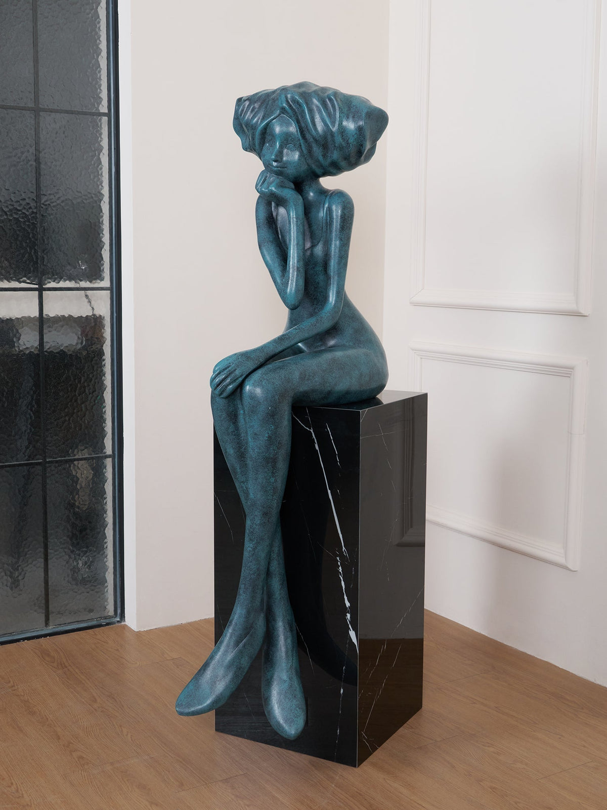 Girl Meditate Sculpture Floor Lamp