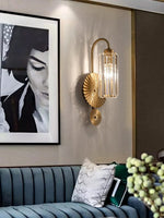 Gold Plate Crystal Wall Lamp