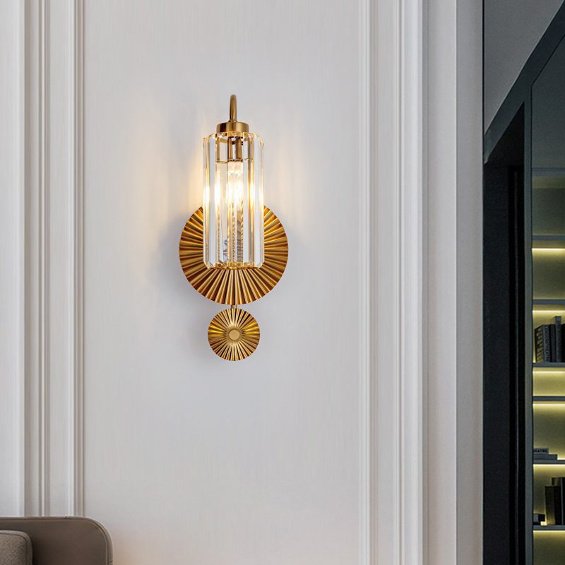 Gold Plate Crystal Wall Lamp