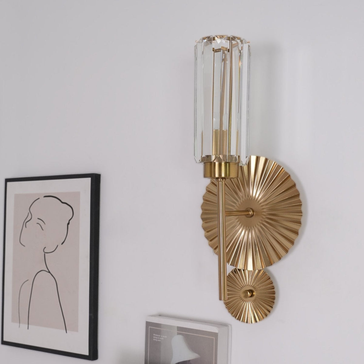 Gold Plate Crystal Wall Lamp