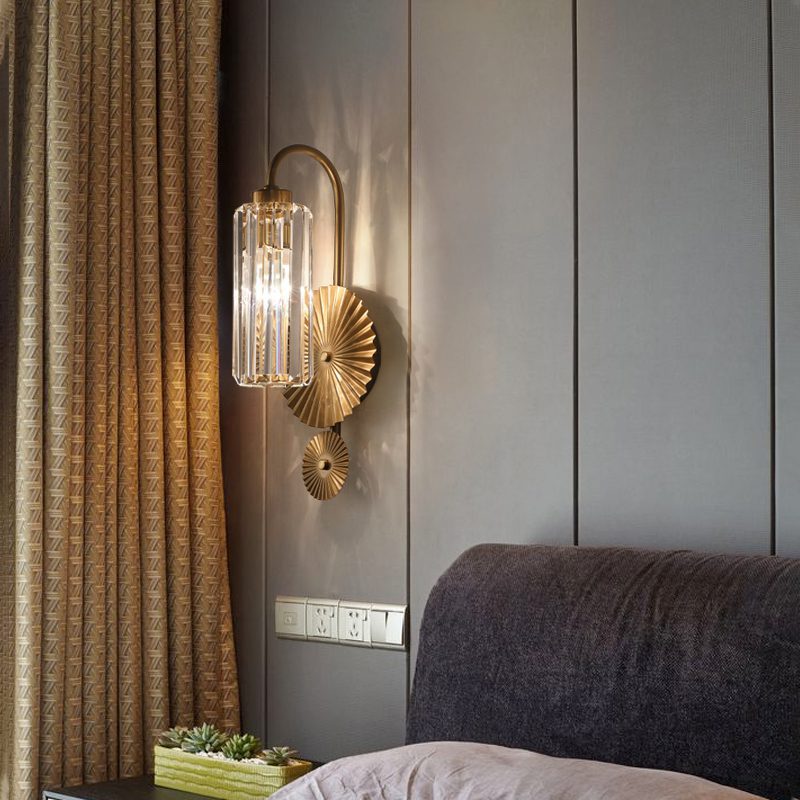 Gold Plate Crystal Wall Lamp