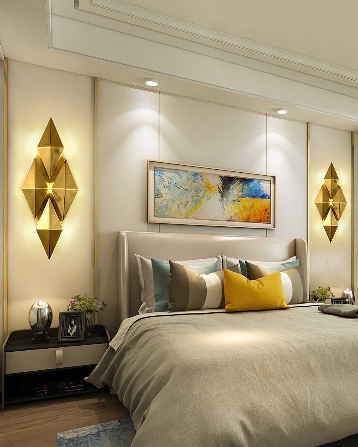 Golden Honeycomb LED Wall Light