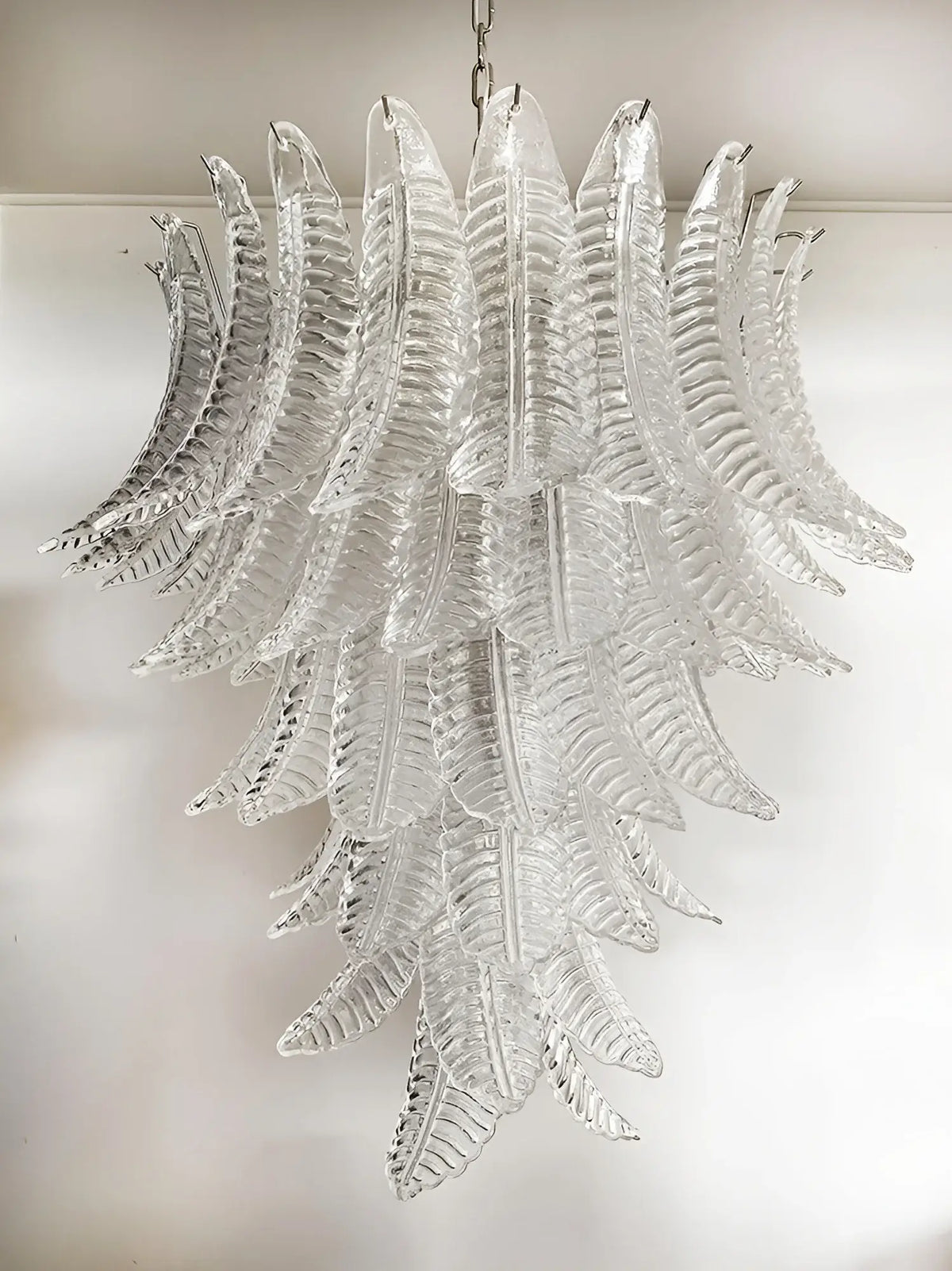 Gorgeous Murano Felci Transparent Glass Chandelier