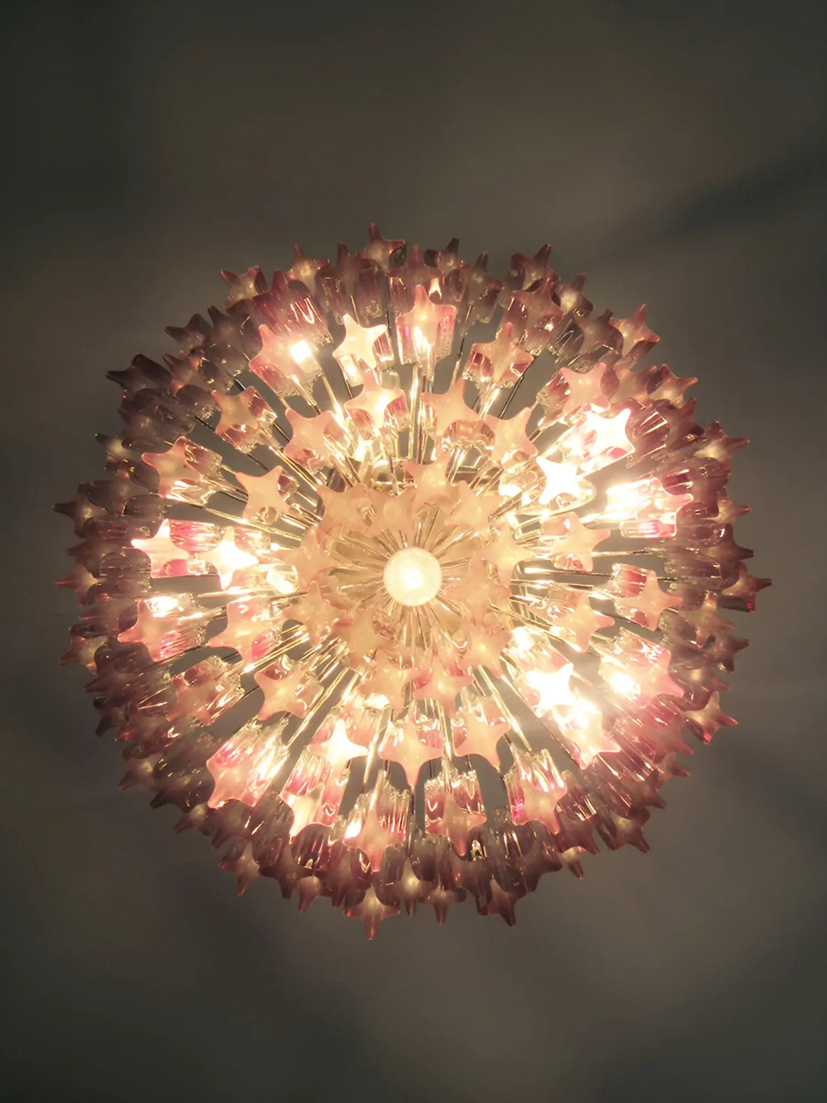 Gorgeous Murano Quadriedri Prisms Amatyst Chandelier