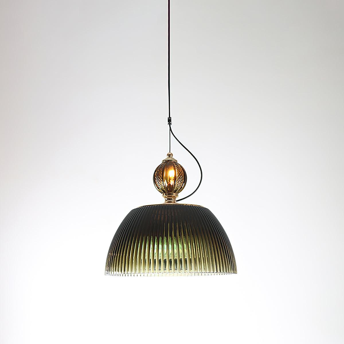 Green Glass Bowl Pendant Lamp