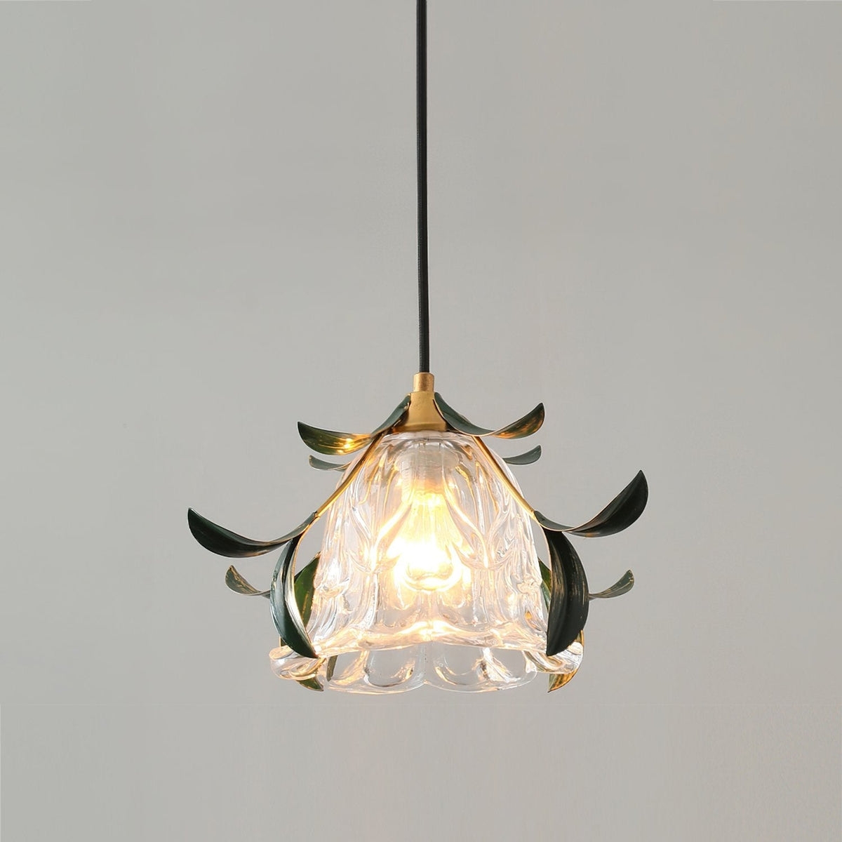 Green Leaf Floral Pendant Light