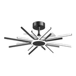 Spiral Linear Modern Led Ceiling Fan In Black Gold Silent Fan Light Fixture