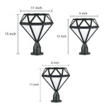 Unique Diamond Shaped Led Post Lights Outdoor Lights Waterproof Fence Post Lights