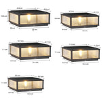 Square Ribbed Glass Outdoor Pier Mount Post Light