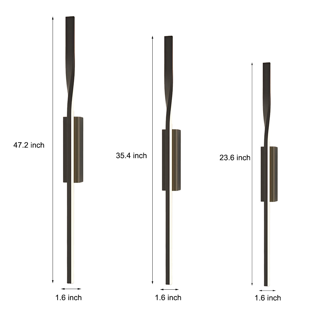 Linear Strip Led Black Nordic Wall Lamp