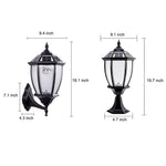 Black Vintage Outdoor Solar Fence Post Lights Li002156