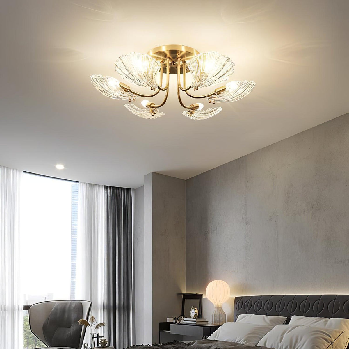 luxury-shell-brass-ceiling-lamp