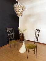 Mazzega Murano Transparent Amber Glasses Chandelier