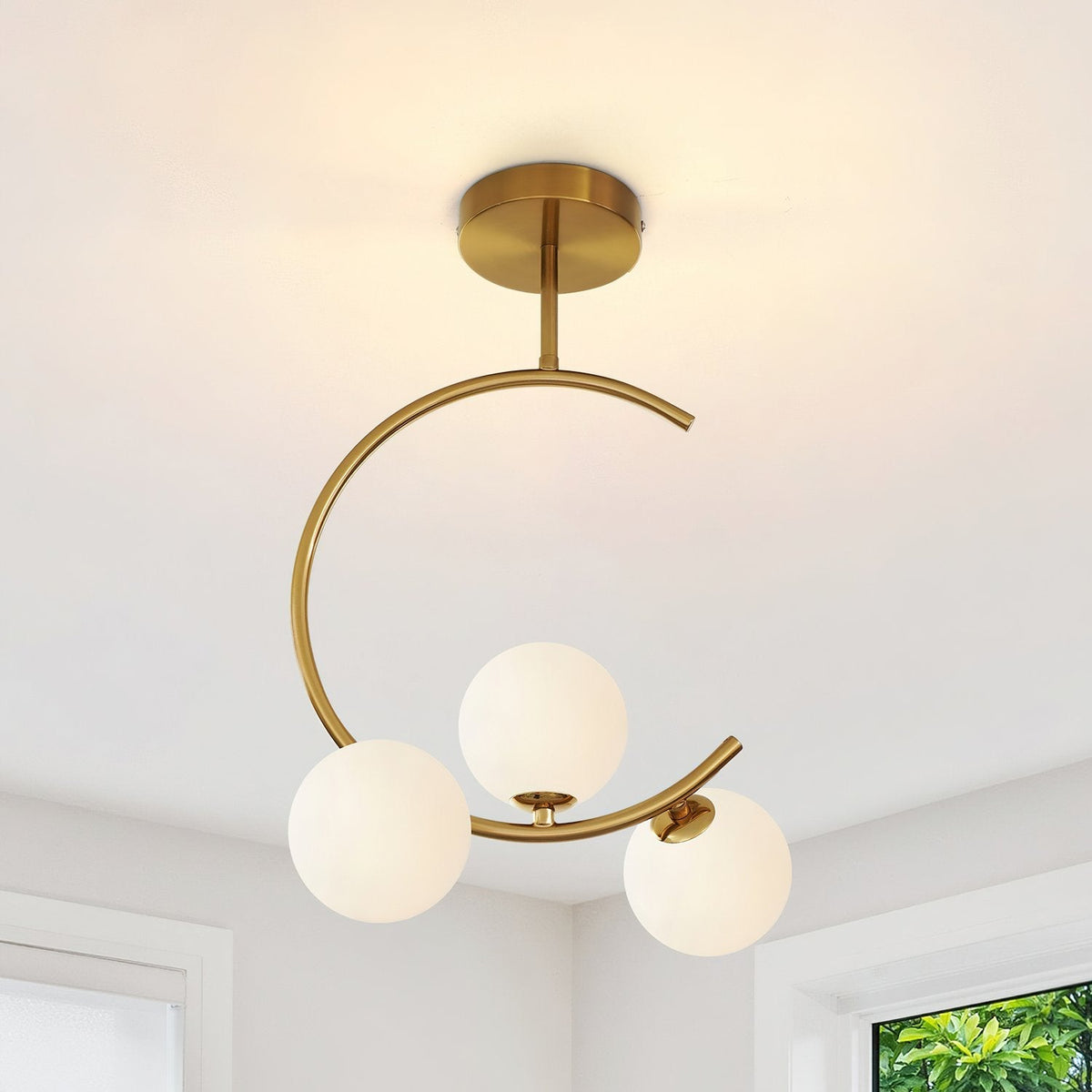 Meniscus Glass Ball Ceiling Lamp
