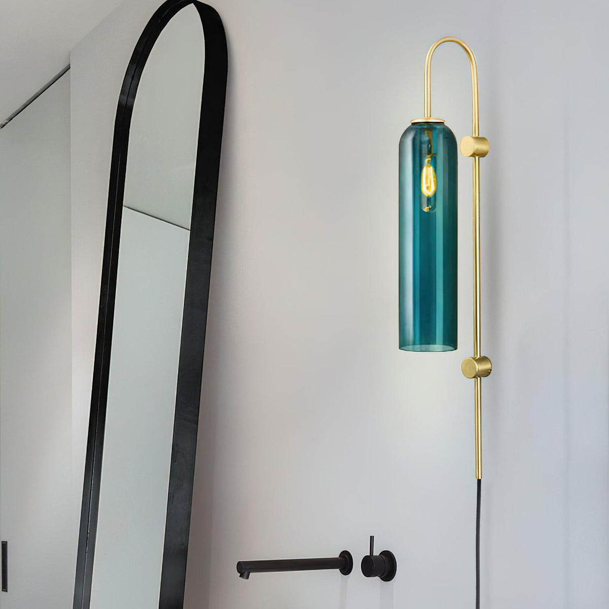 Modern Glass Plug In Wall Lamp