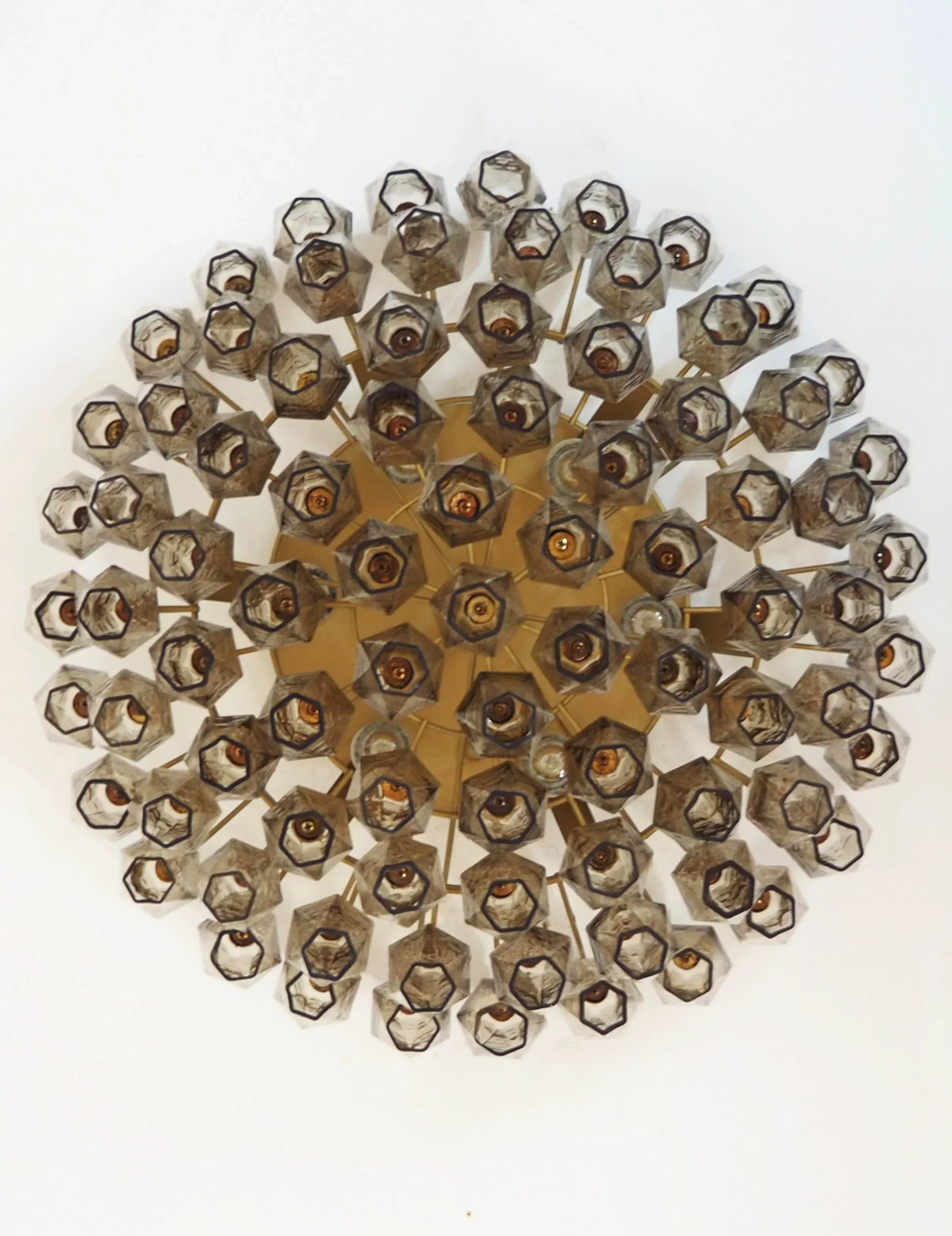 Murano Poliedri Smoked Ceiling Light
