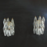 Murano Poliedri Transparent Glass Wall Sconces