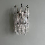 Murano Poliedri Transparent Glass Wall Sconces