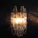 Murano Poliedri Transparent Glass Wall Sconces