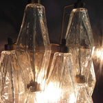 Murano Poliedri Transparent Glass Wall Sconces
