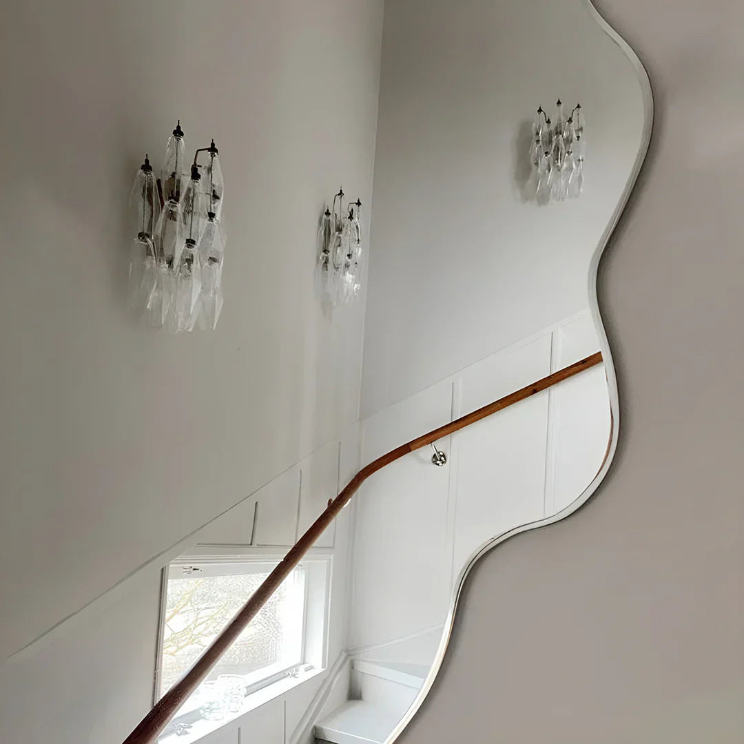 Murano Poliedri Transparent Glass Wall Sconces