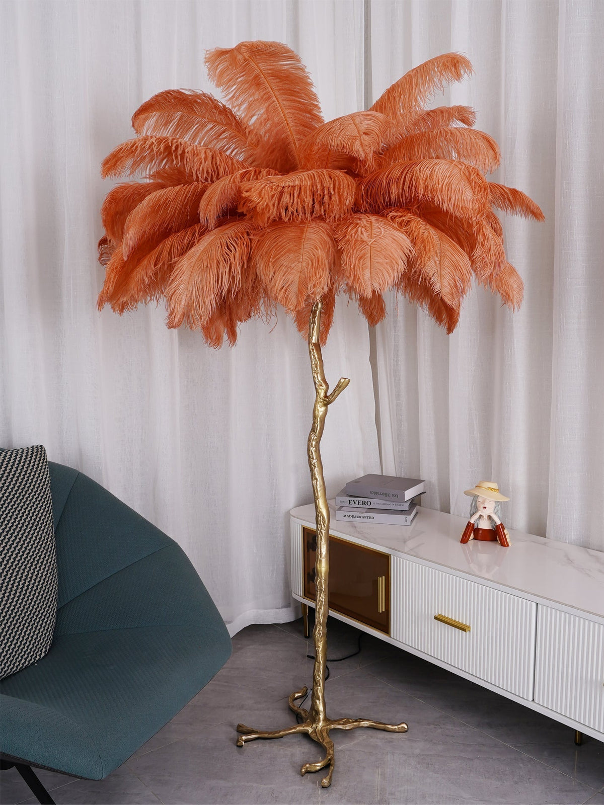 Ostrich Feather Floor Lamp