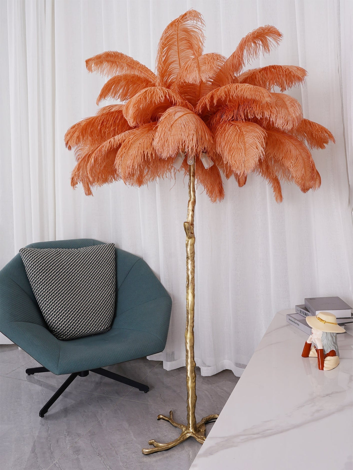 Ostrich Feather Floor Lamp