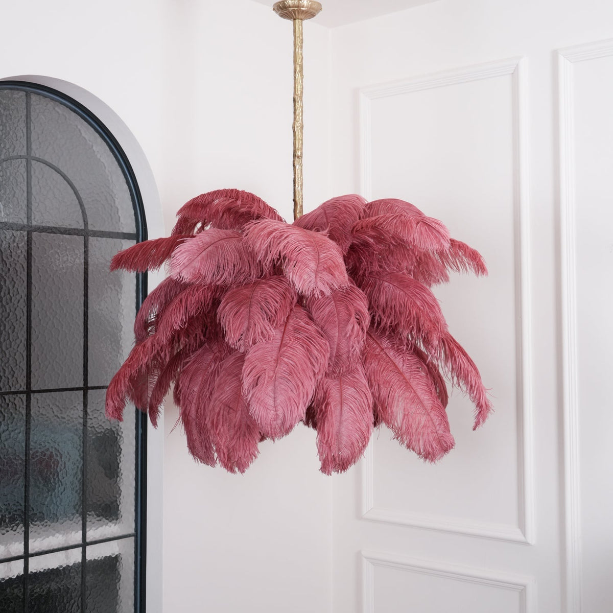 Ostrich Feather Pendant Lamp