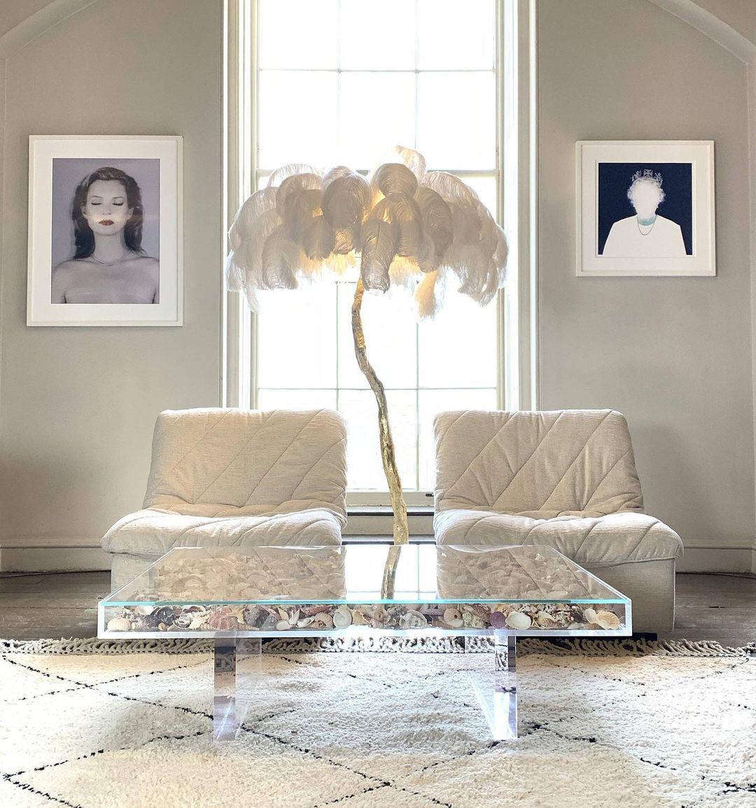 Ostrich Feather Floor Lamp