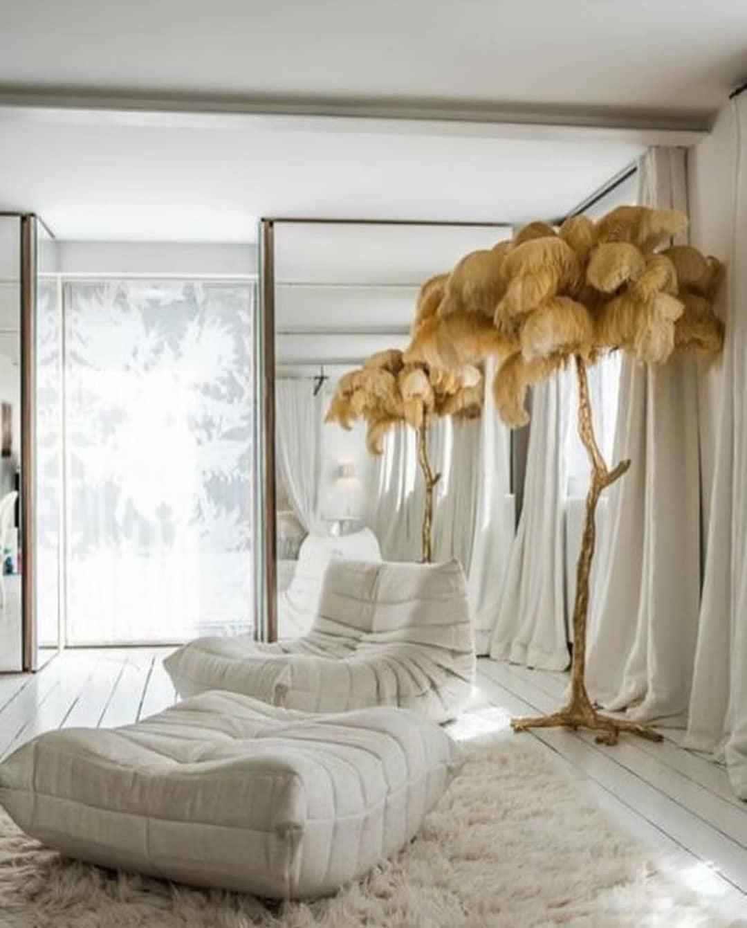 Ostrich Feather Floor Lamp