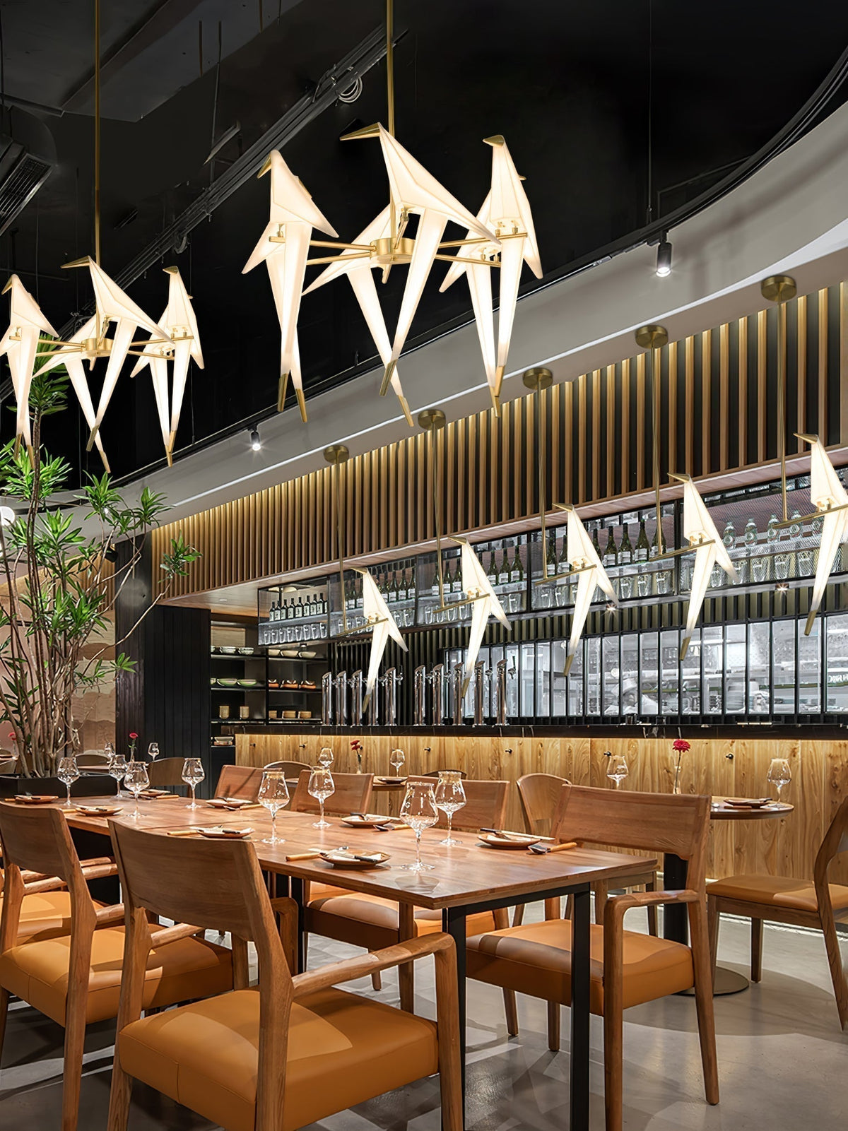 Paper Crane Bird Led Chandelier