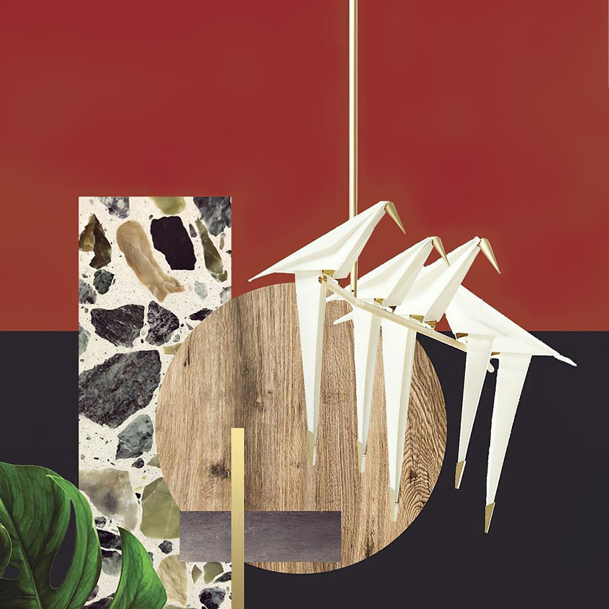 Paper Crane Bird Led Chandelier