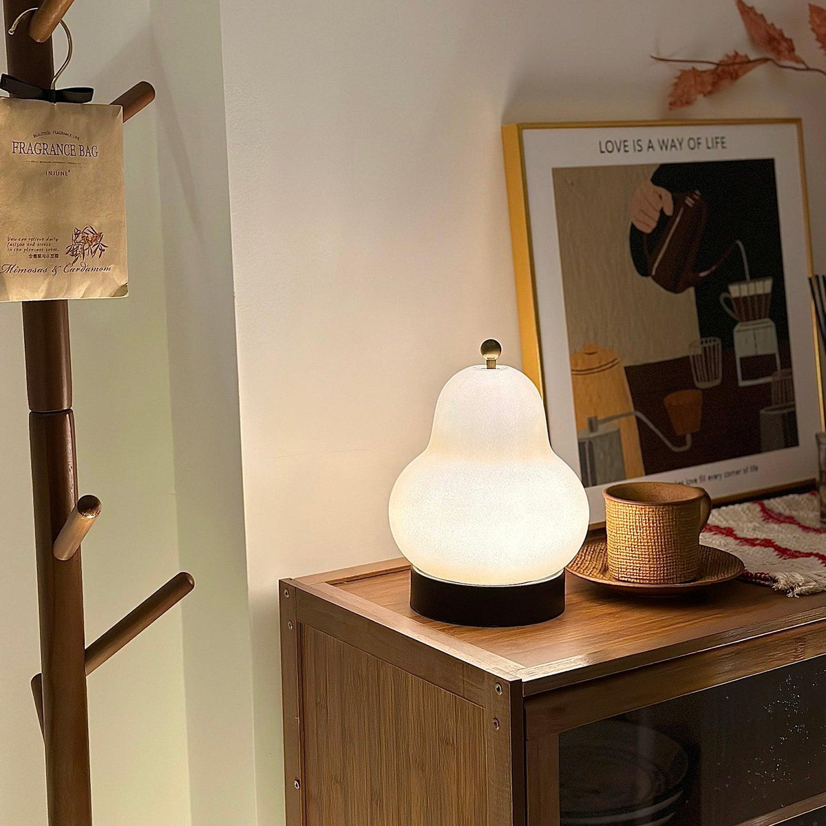 Pear Built In Battery Table Lamp