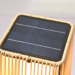 Plastic Rattaplastic Rattan Outdoor Post Light With Solar Panel