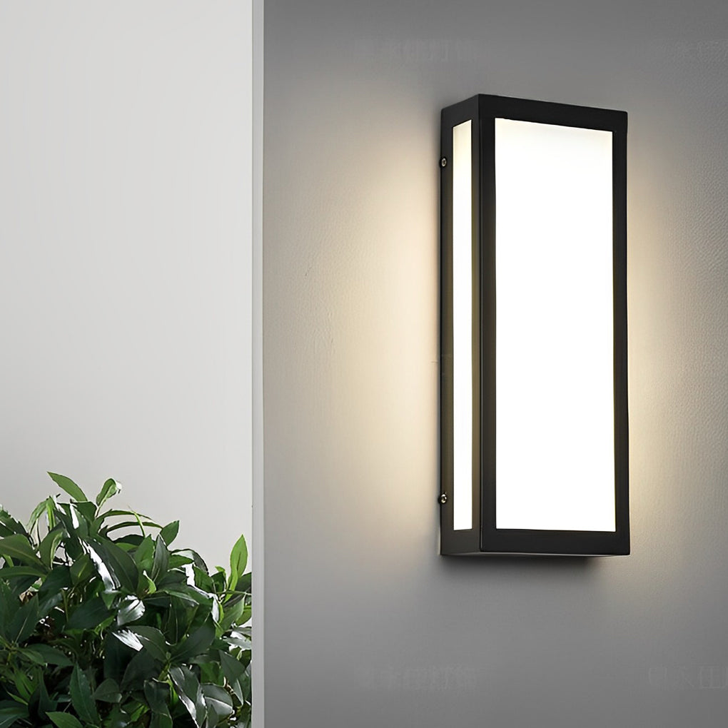 Rectangular Black Modern Outdoor Wall Lamp Li002194