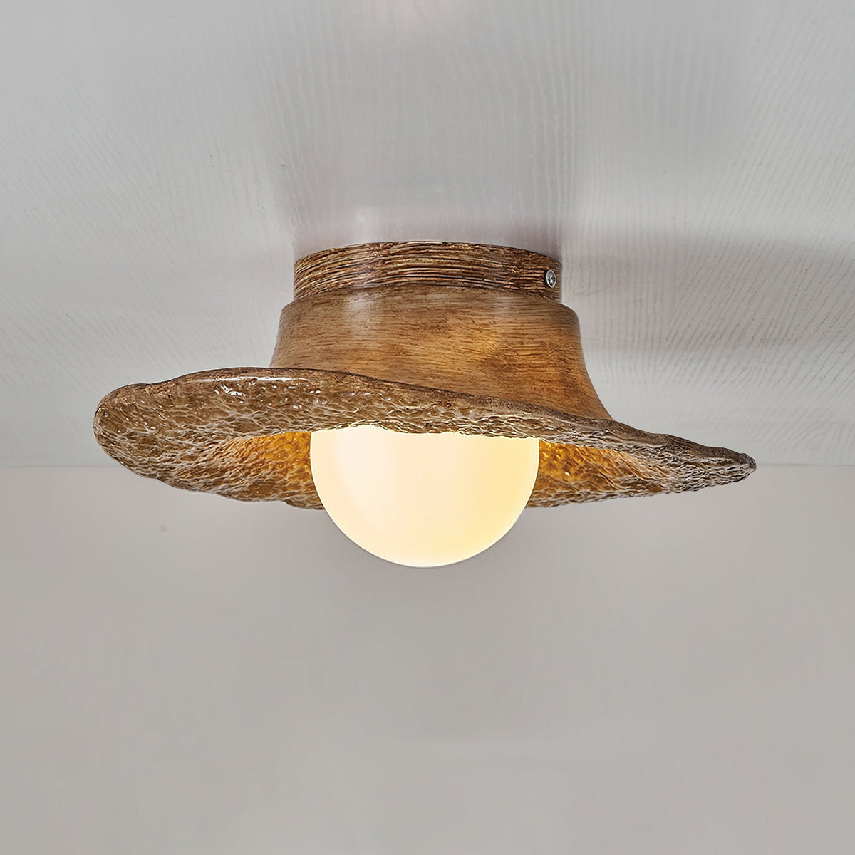 Retro Straw Hat Ceiling Lamp