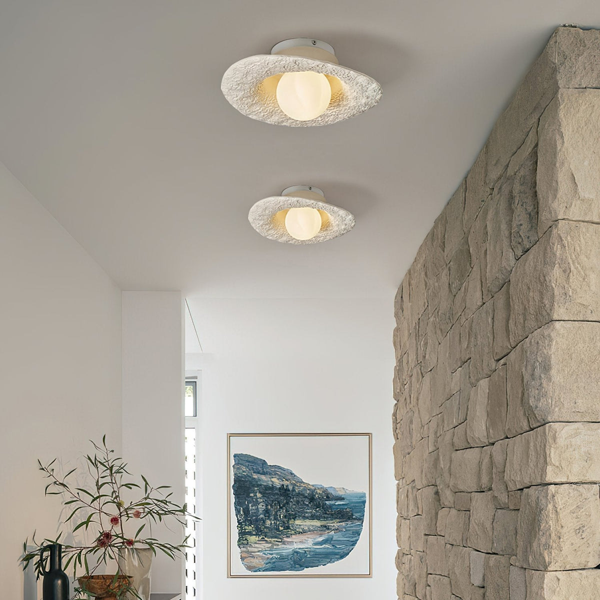 Retro Straw Hat Ceiling Lamp
