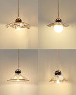 Ribbed Floral Pendant Light