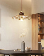 Ribbed Floral Pendant Light