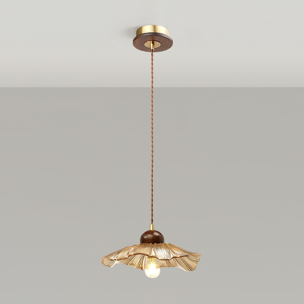 Ribbed Floral Pendant Light