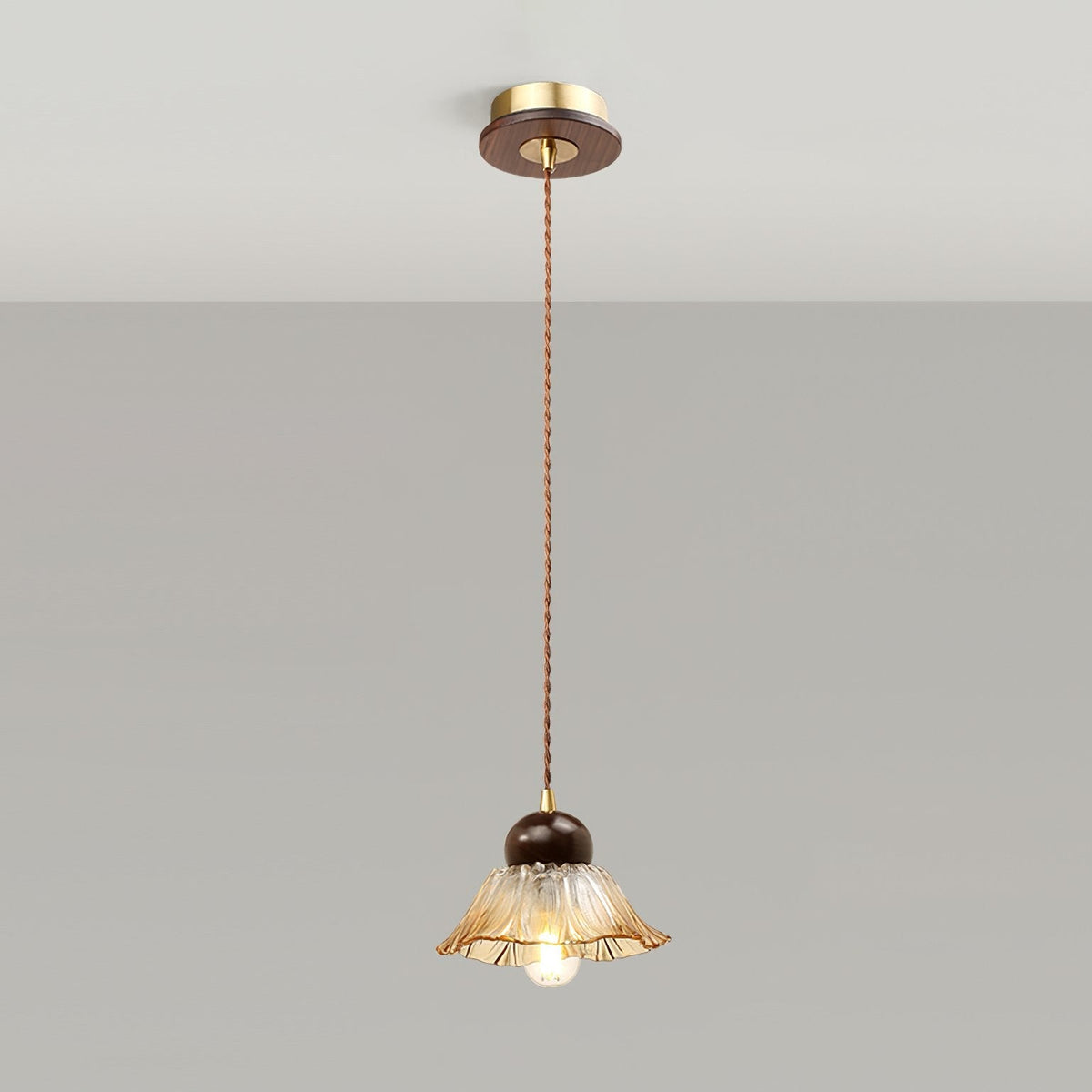 Ribbed Floral Pendant Light