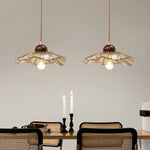 Ribbed Floral Pendant Light