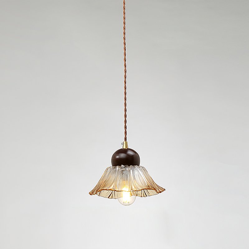 Ribbed Floral Pendant Light