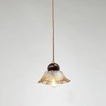 Ribbed Floral Pendant Light