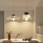 Ribbed Floral Pendant Light